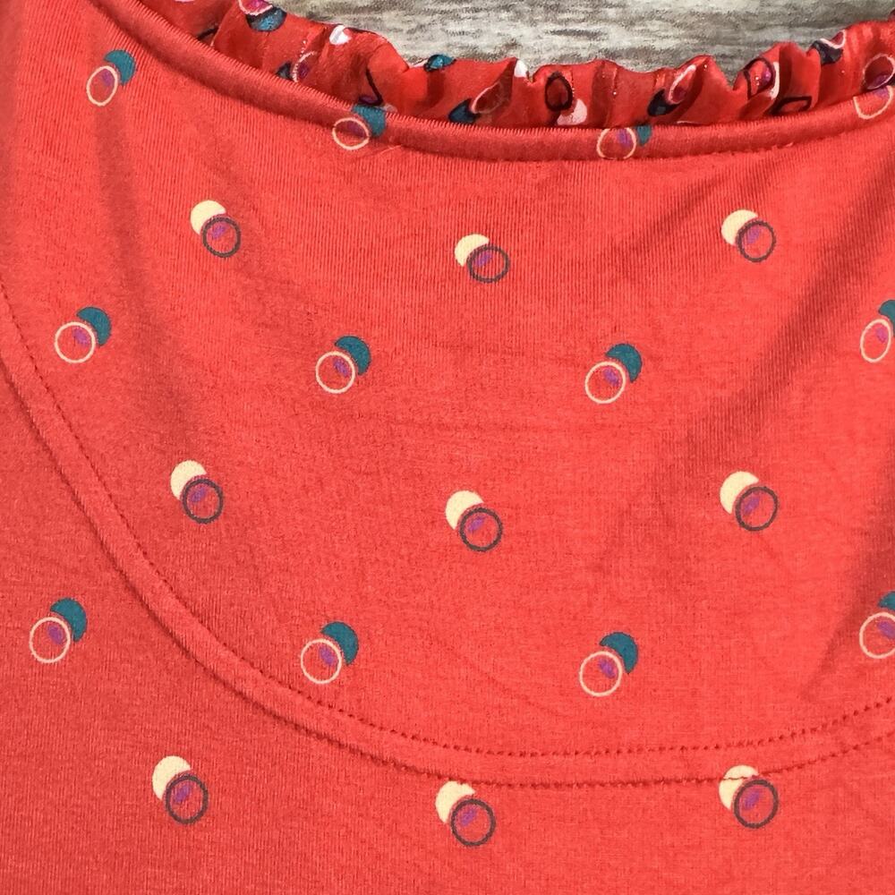 Maeve A+nthropologie Jacquin Red Circles & Ruffle Bohemian Peasant Blouse 2X - Picture 4 of 8